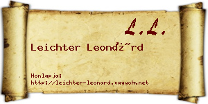 Leichter Leonárd névjegykártya