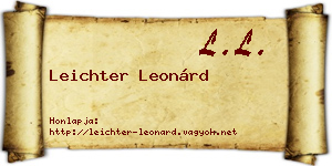 Leichter Leonárd névjegykártya